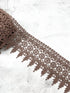 Brown Floral Cotton Lace Trim Remnant 10 yards NLT00504